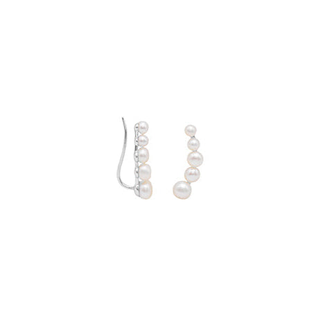 Pair of pearl earrings on a white background
