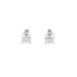 Pair of diamond stud earrings on a white background