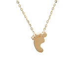 14K solid yellow gold baby feet necklace with adjustable 16 to 18 inch chain