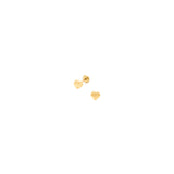 14K Solid Yellow Gold Plain Heart Earrings