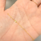 14K Solid Gold Natural Diamond Bezel Chain Connecting Charm