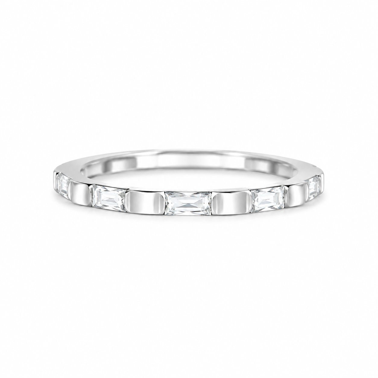 925 Sterling Silver Baguette Cut Cubic Zirconia Ring, Size 7 – Laraquel Jewelry