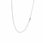Silver chain necklace on a white background