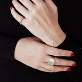 925 Sterling Silver CZ Square Unisex Ring