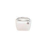 925 Sterling Silver CZ Square Unisex Ring