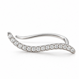 10K solid white gold diamond climber earring with 0.10 CTW natural pavé diamonds on a white background.