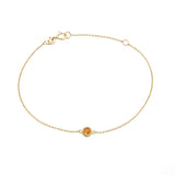 14K Solid Gold Birthstone Bezel Bracelet