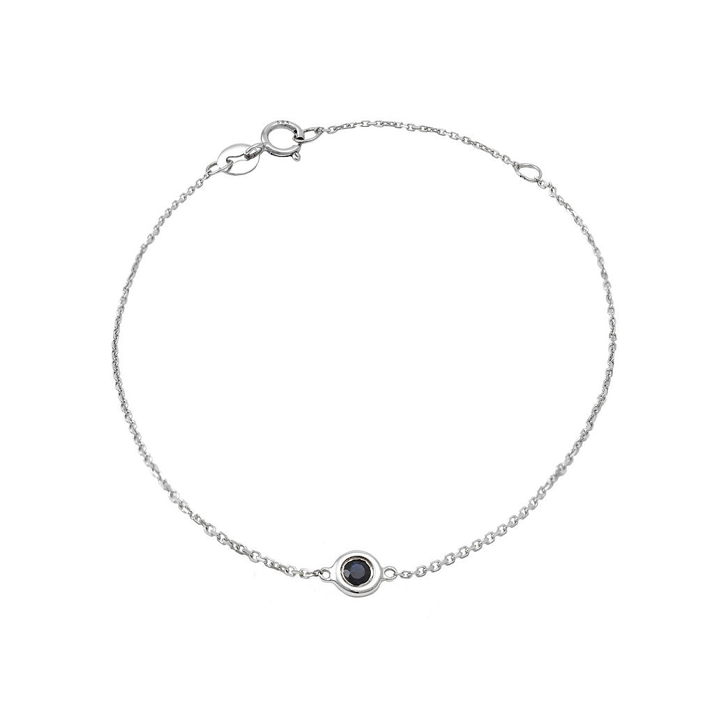 14K Solid Gold Birthstone Bezel Bracelet