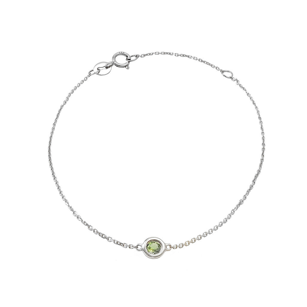 14K Solid Gold Birthstone Bezel Bracelet
