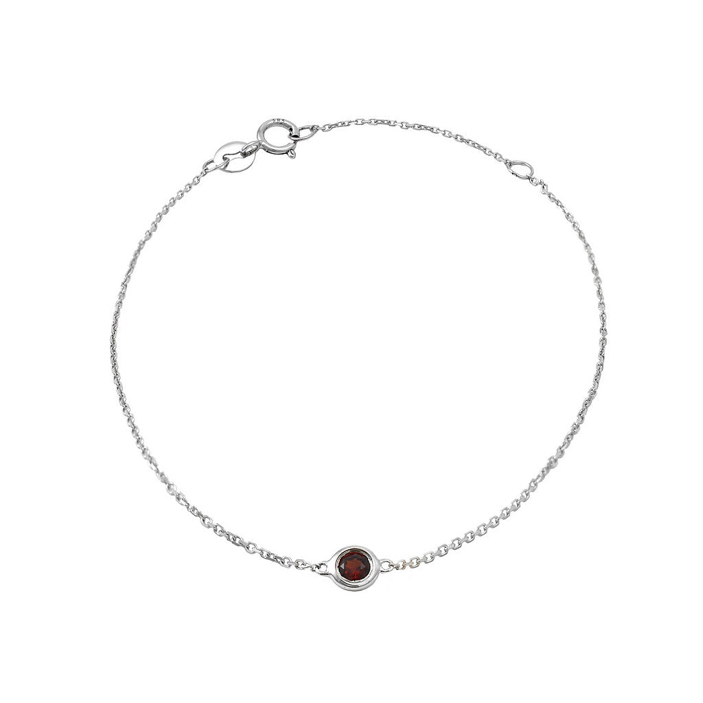 14K Solid Gold Birthstone Bezel Bracelet