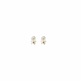 Pair of gold earrings on a white background