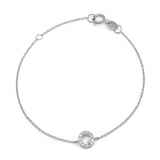 14K Solid Yellow Gold Pave Diamond Initial Bracelet