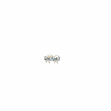 14K Solid Yellow Gold Blue and Clear CZ Bow Stud Earrings