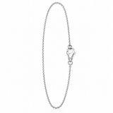 925 sterling silver 14-inch fine link necklace with an oversized polished lobster clasp and pendant holder design on a white background.