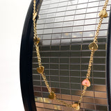 14K Solid Gold Mini Hearts Station Necklace