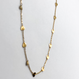 14K Solid Gold Mini Hearts Station Necklace