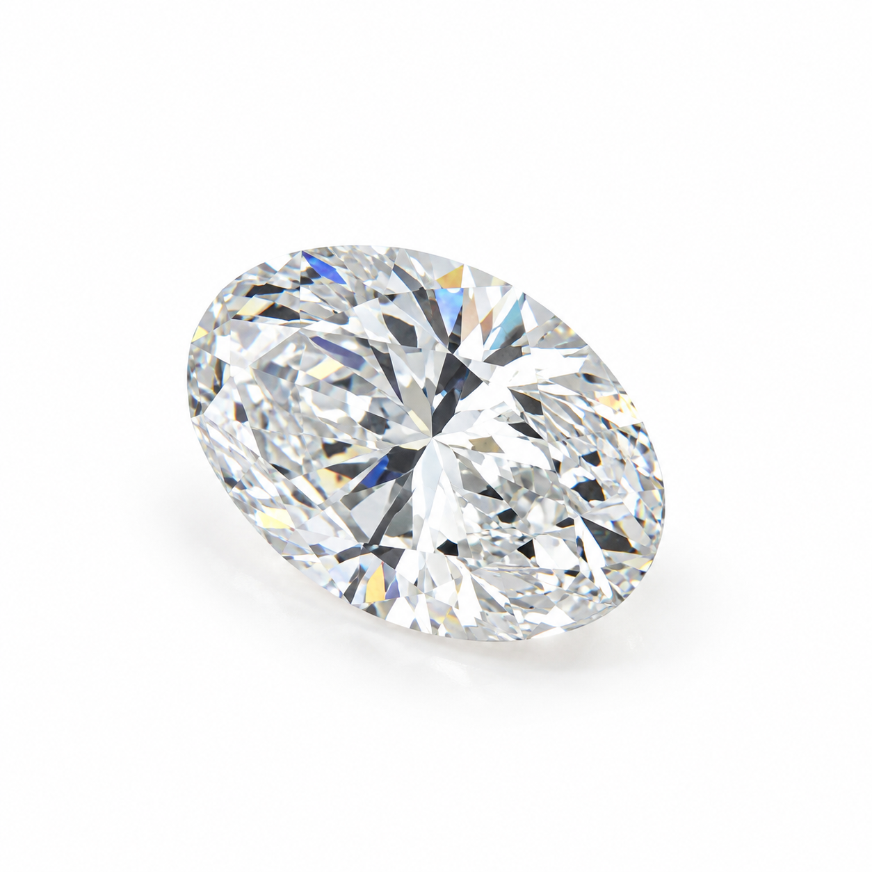 IGI certified 2.09 CT oval brilliant lab-grown diamond with E color and VS1 clarity on a white background.