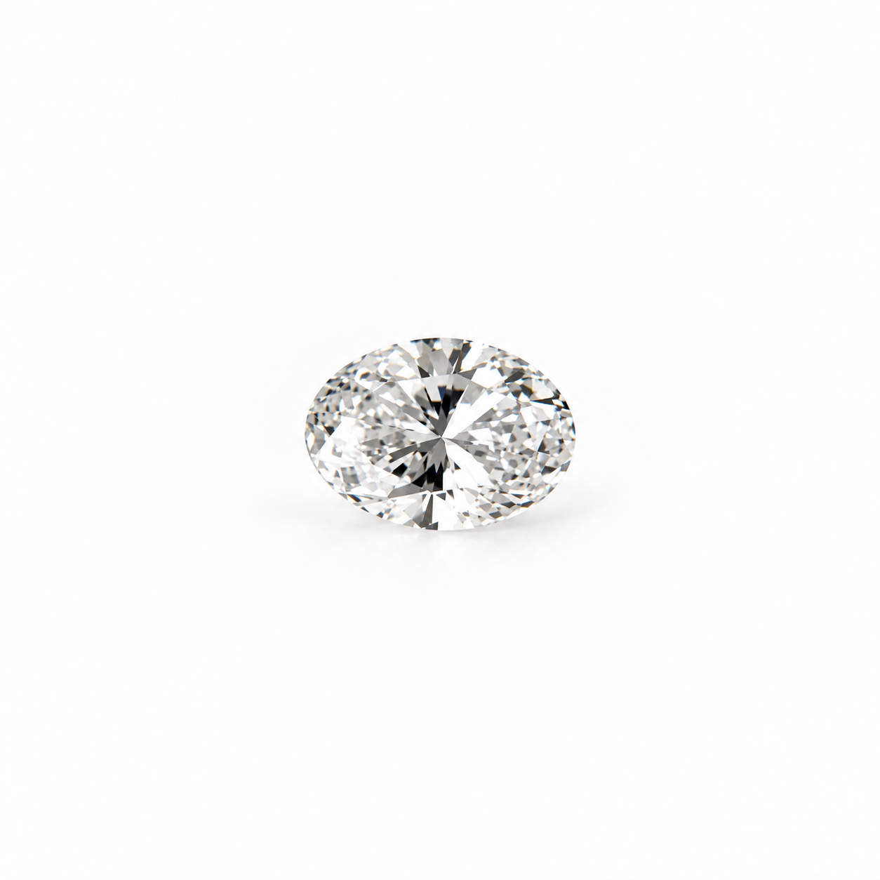 IGI certified 1.07 CT oval brilliant lab-grown diamond, E color and VVS2 clarity, on a white background.