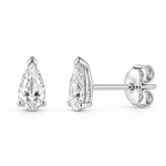 14K White Gold Elongated Pear Lab-Grown Diamond Stud Earrings – 0.54 CTW