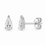 14K White Gold Elongated Pear Lab-Grown Diamond Stud Earrings – 0.54 CTW