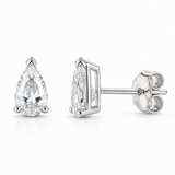 14K White Gold Pear Lab-Grown Diamond Stud Earrings – 1.10 CTW