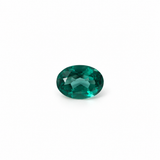 Oval 7 x 5mm green quartz loose gemstone on white background