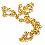 Close-Up of 14K Solid Yellow Gold 4mm Mariner Link Anklet Showing Polished Links and Lobster Clasp