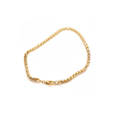14K Solid Yellow Gold Box Italian Link Bracelet