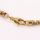 14K Solid Yellow Gold Box Italian Link Bracelet