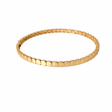 10K Solid Gold Circles Bangle Minimal Gold Bracelet