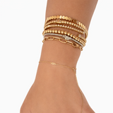 10K Solid Gold Circles Bangle Minimal Gold Bracelet