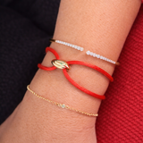 14K Solid Yellow Gold Open Cuff Bangle with Natural Diamonds