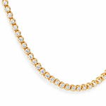 14K solid yellow gold diamond tennis choker with round diamonds