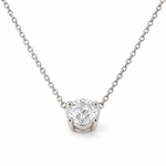 1 ct certified IGI lab-grown diamond necklace in 14K white gold on white background product photo