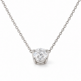 1 ct certified IGI lab-grown diamond necklace in 14K white gold on white background product photo