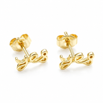 14K Solid Gold “YES” Stud Earrings