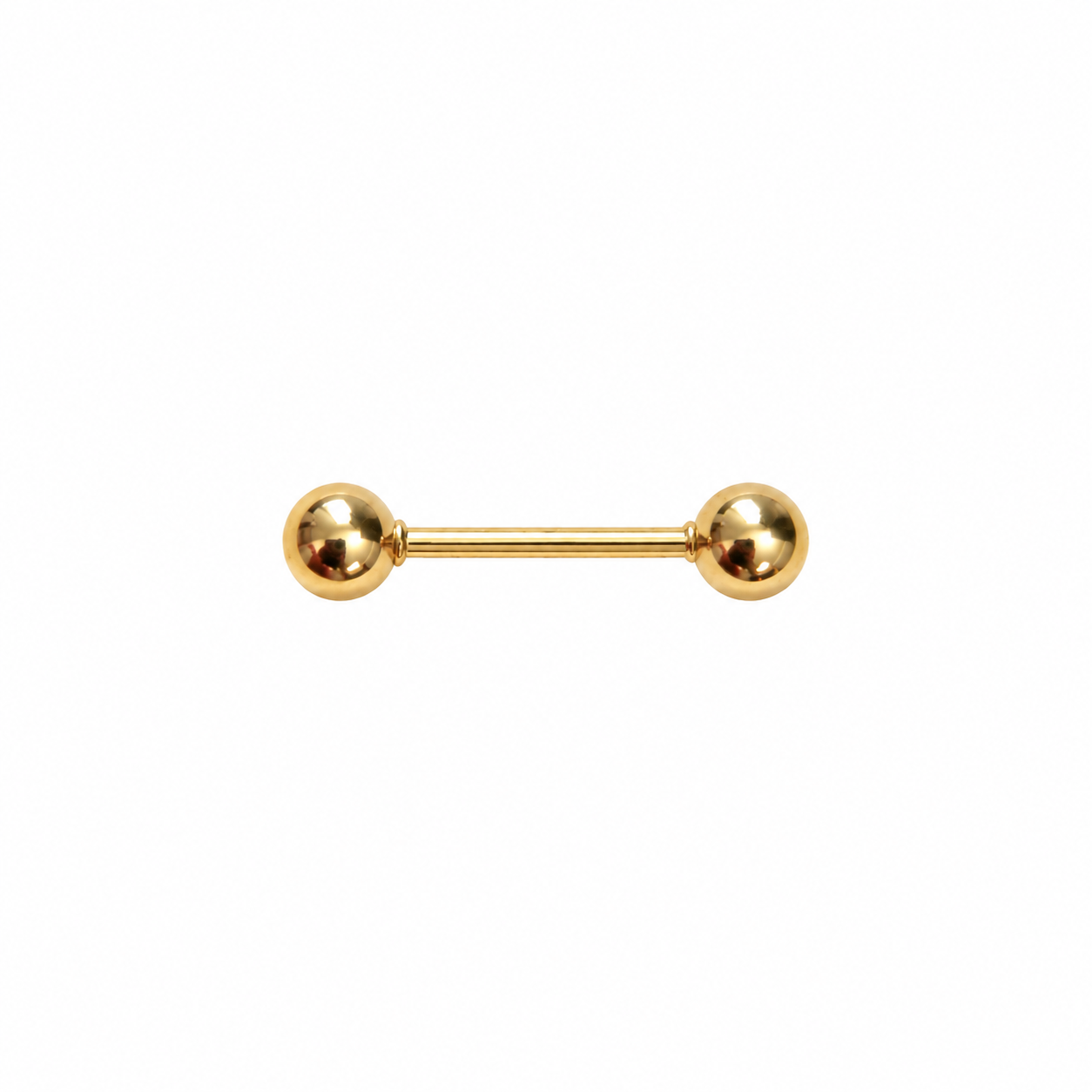 14KT Solid Yellow Gold Barbell Tongue Piercing