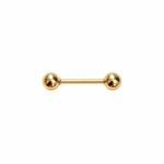 14KT Solid Yellow Gold Barbell Tongue Piercing