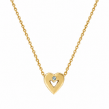 14K Solid Yellow Gold Custom Heart Birthstone Necklace – Personalized Jewelry