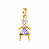 14K Solid Yellow Gold Boy or Girl CZ Pendant