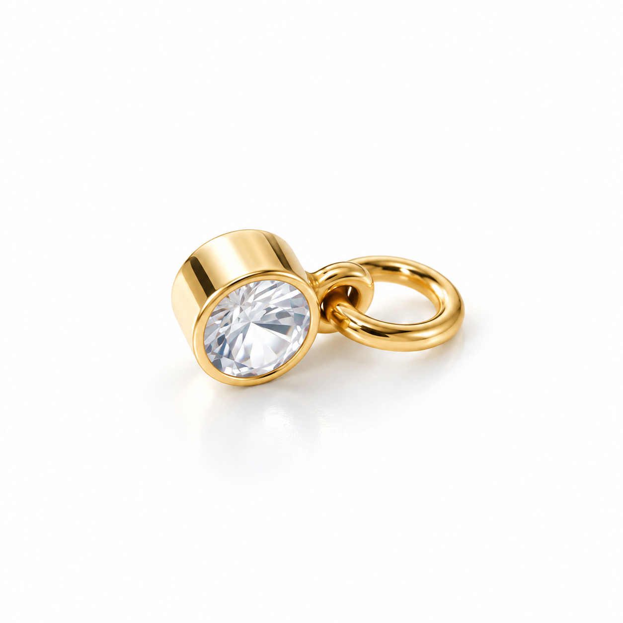 14K Solid Yellow Gold Birthstone Bezel Charm Pendant – Custom Jewelry