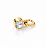 14K Solid Yellow Gold Birthstone Bezel Charm Pendant – Custom Jewelry