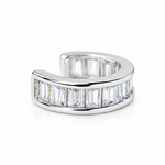 925 Sterling Silver Baguette CZ Ear Cuff