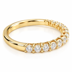 14K Solid Yellow Gold Diamond Classic Band Ring