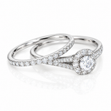14K Solid White Gold .16 Round Center Round Mount Set