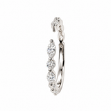 14K Solid White Gold Natural Diamonds Cuff Ring