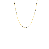 14K Solid Yellow Gold Beads Enamel Necklace