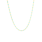 14K Solid Yellow Gold Beads Enamel Necklace