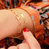 14K Solid Yellow Gold Paperclip Bracelet