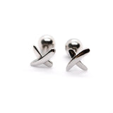 925 Sterling Silver X Screw Back Earrings